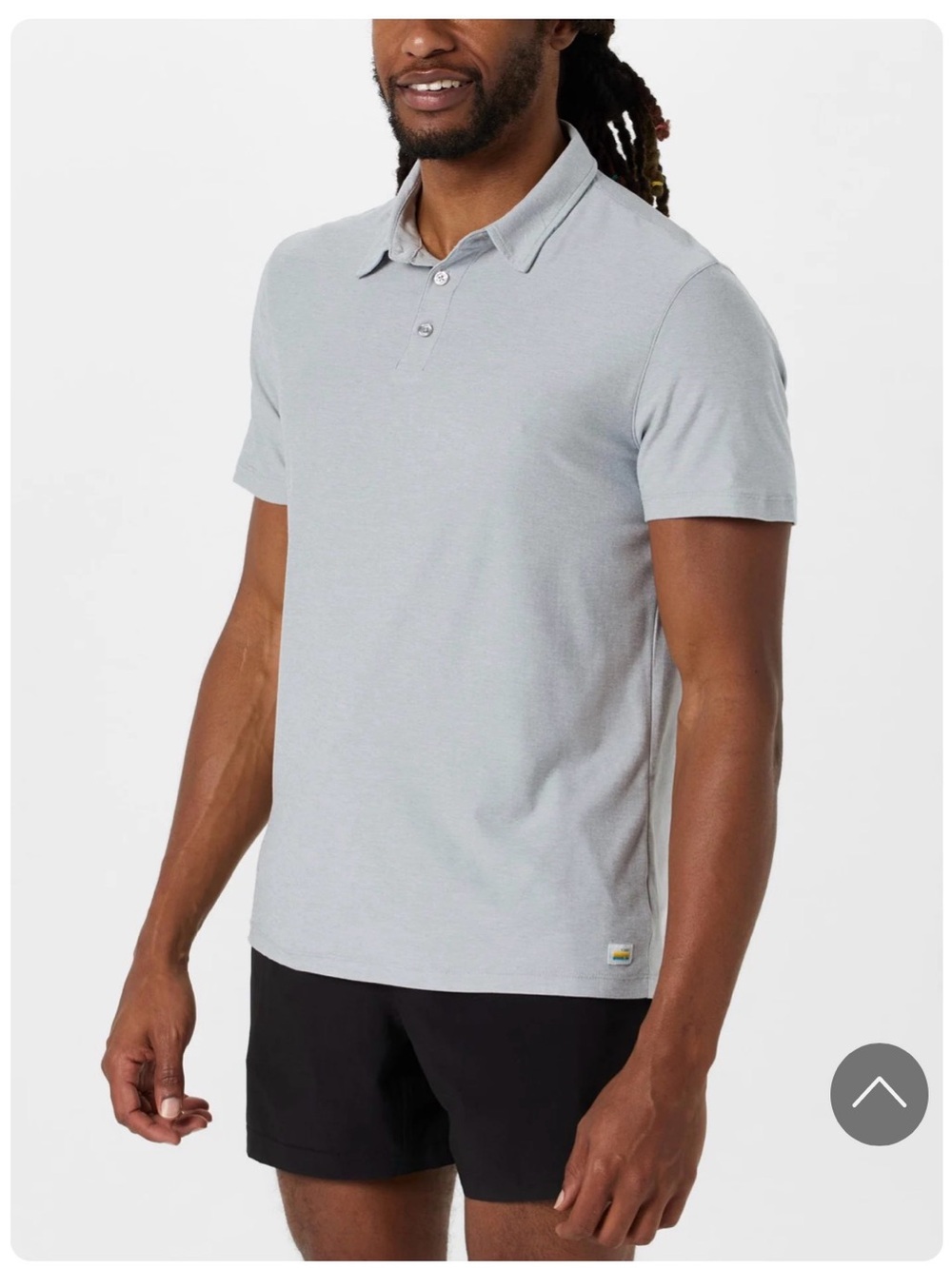 Vuori Men's Pale Gray Polo - Short Sleeve Athletic Polo